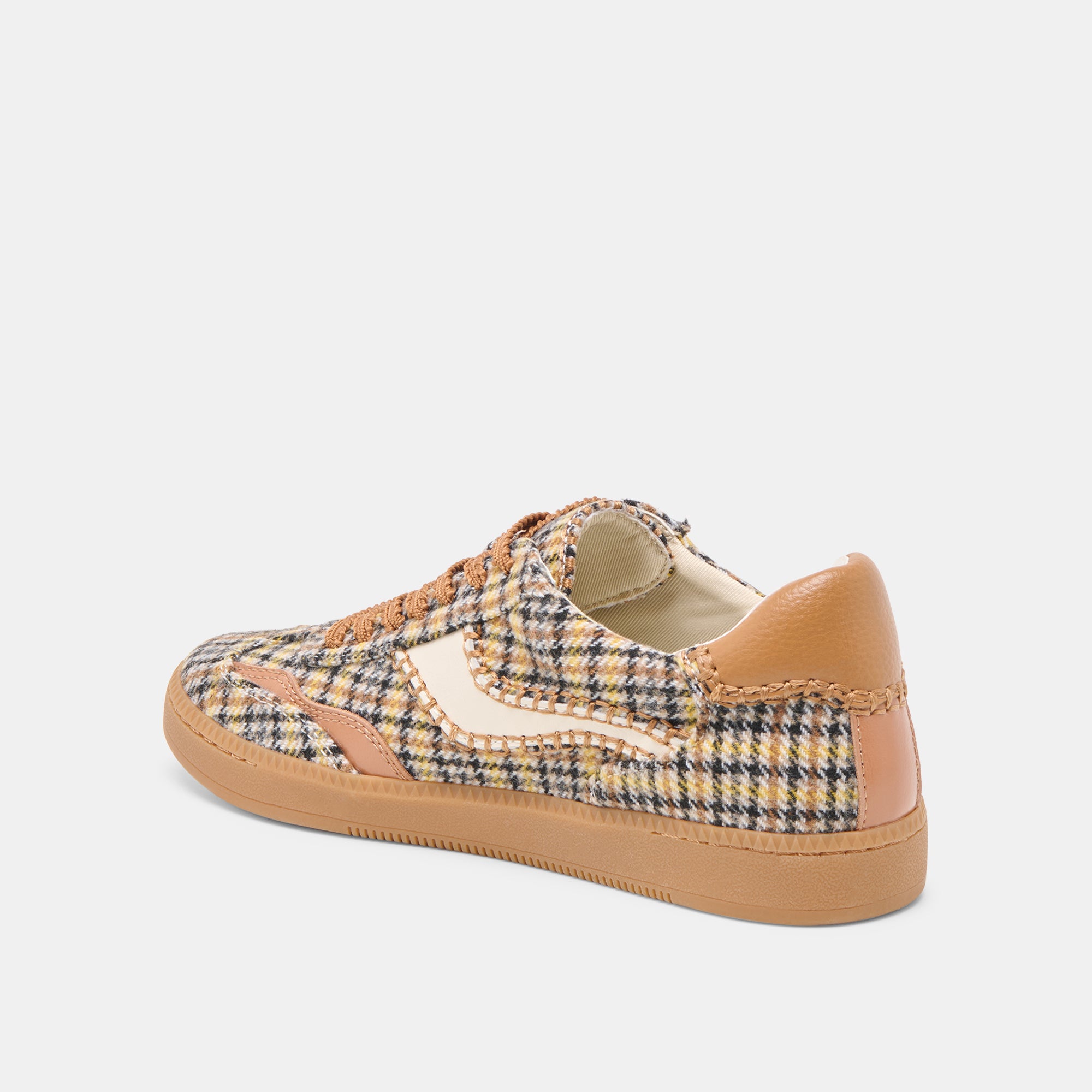 NOTICE STITCH SNEAKERS YELLOW PLAID TWEED - Image 5
