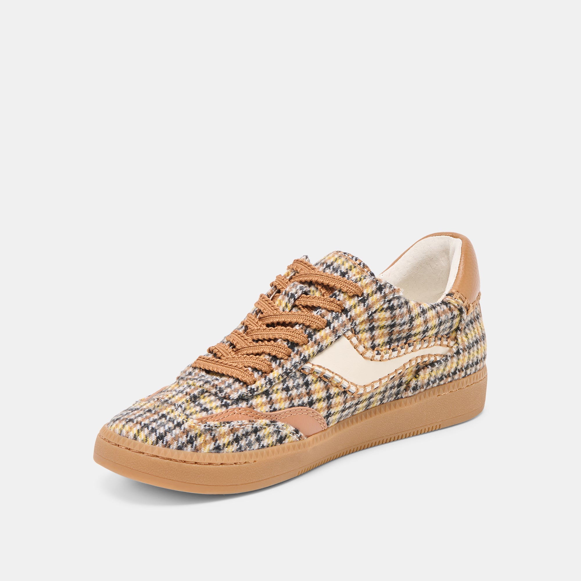 NOTICE STITCH SNEAKERS YELLOW PLAID TWEED - Image 4