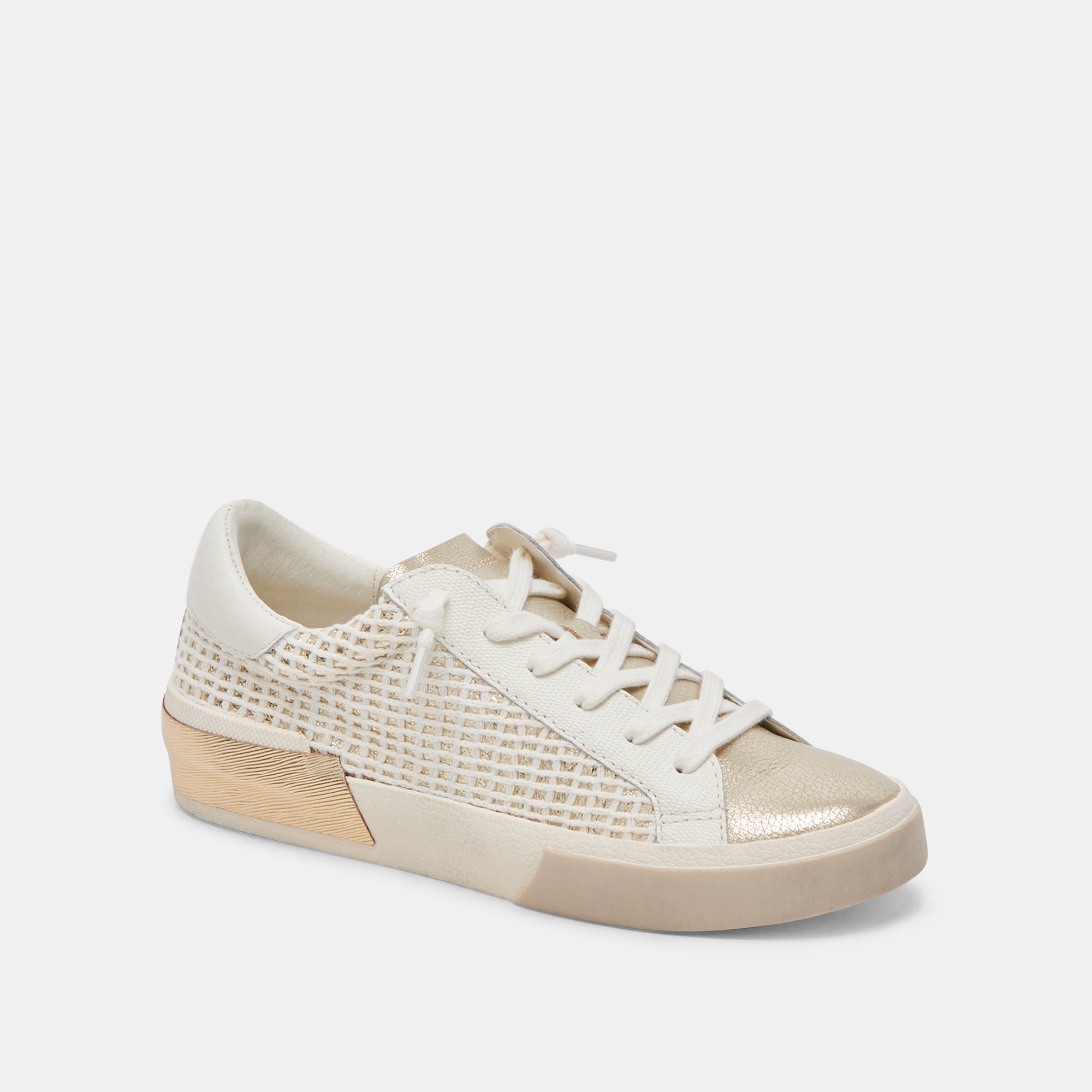 ZINA SNEAKERS BONE GOLD WOVEN - Image 3