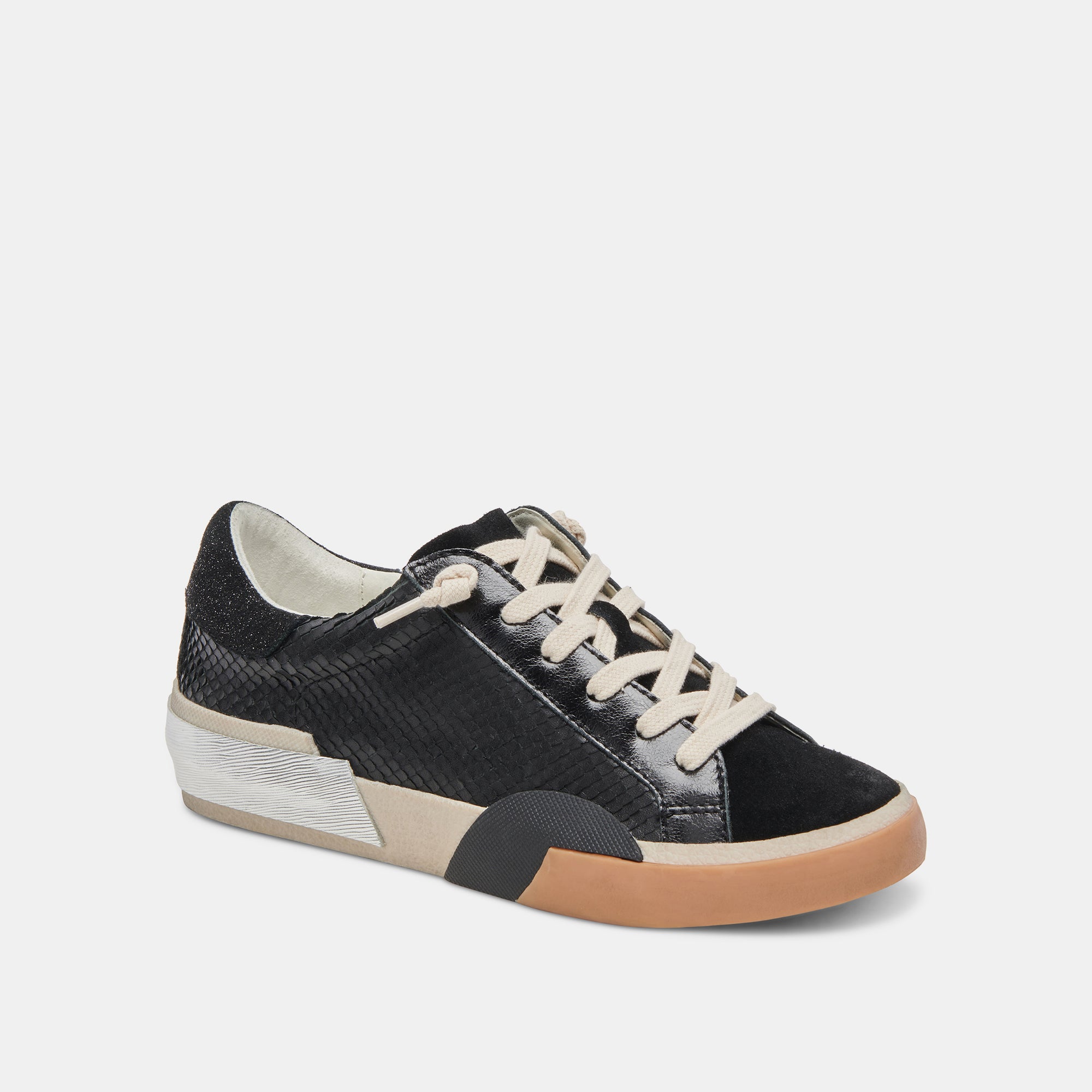 ZINA SNEAKERS ONYX EMBOSSED LEATHER - Image 3