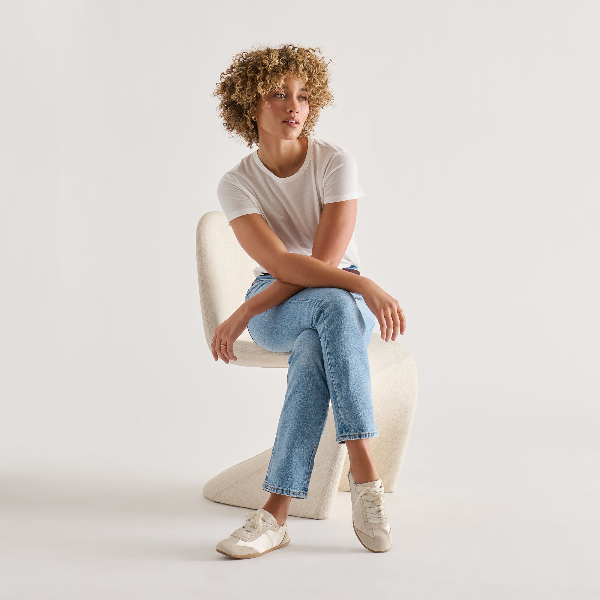 DAKODA SNEAKERS OFF WHITE SATIN - Image 4
