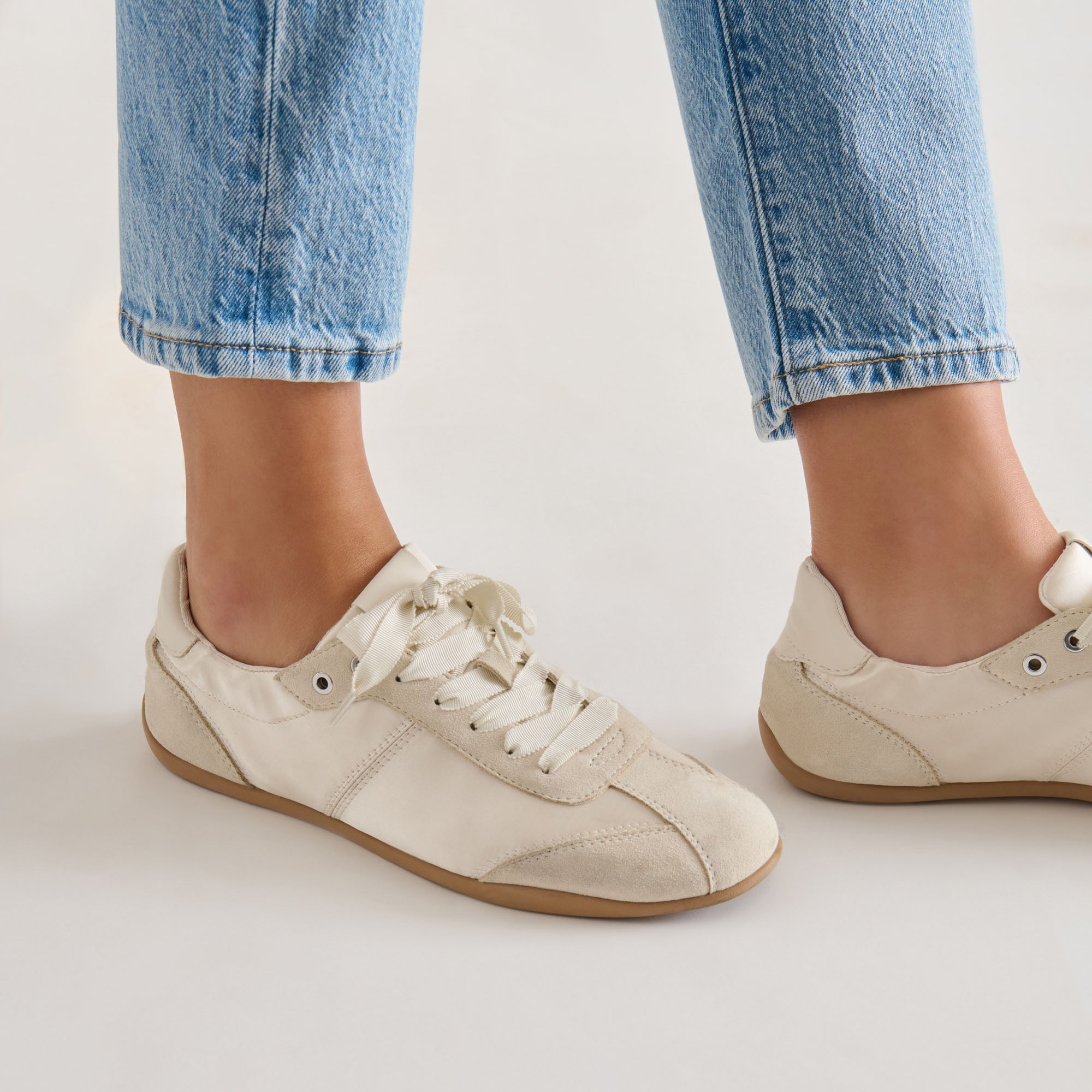 DAKODA SNEAKERS OFF WHITE SATIN - Image 2