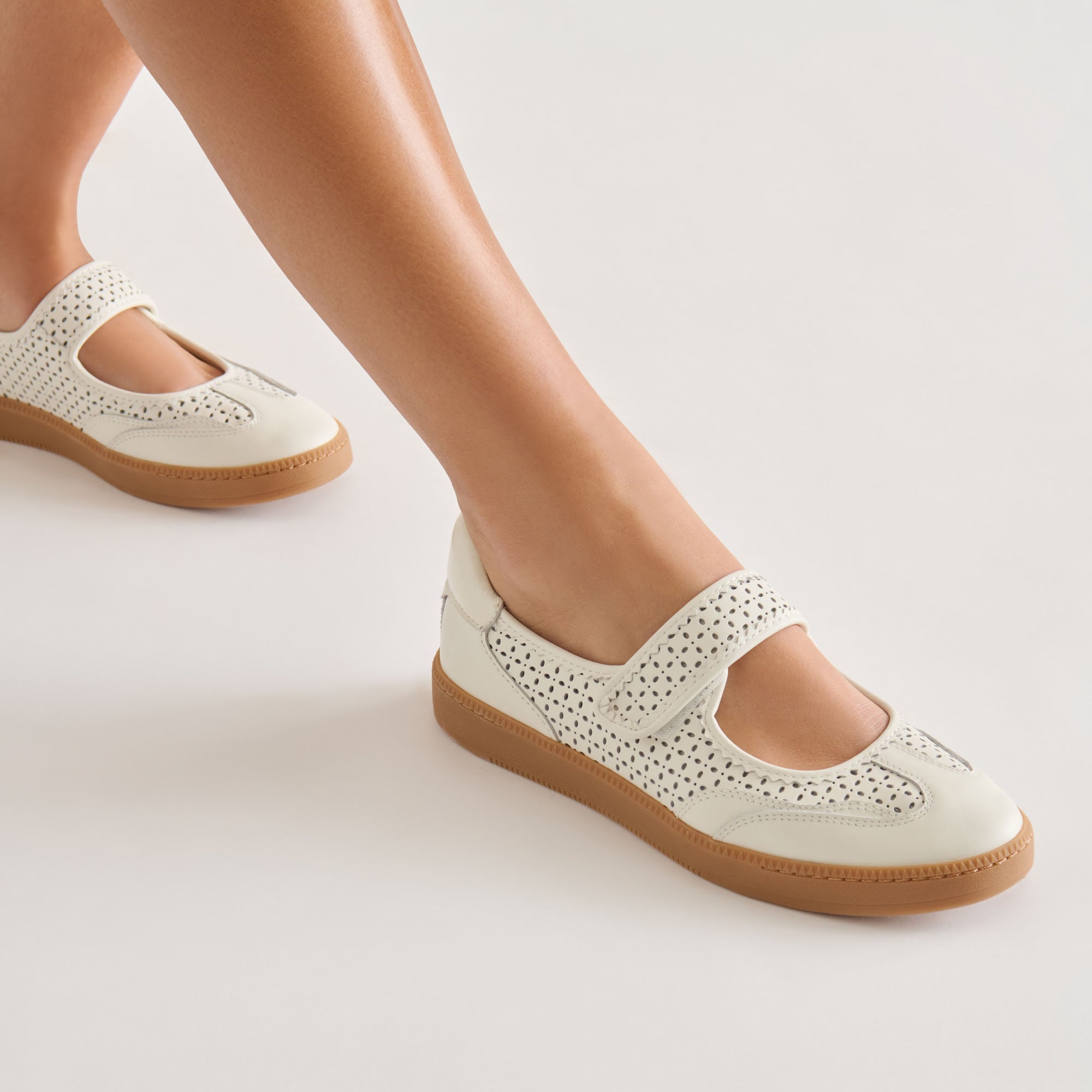 NANET SNEAKERS WHITE PERFORATED LEATHER - Image 2
