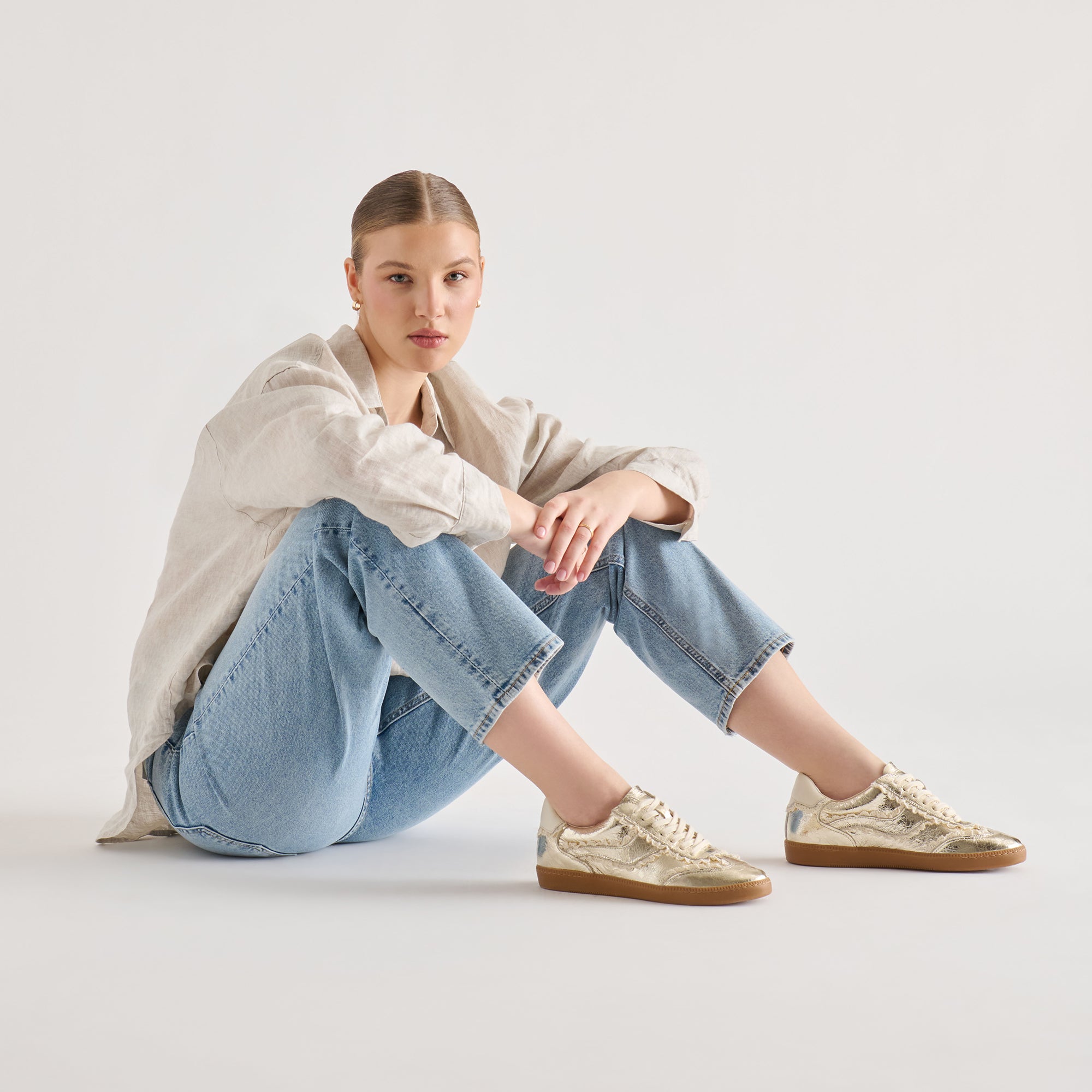 NOTICE LACE SNEAKERS PLATINUM DISTRESSED LEATHER - Image 2