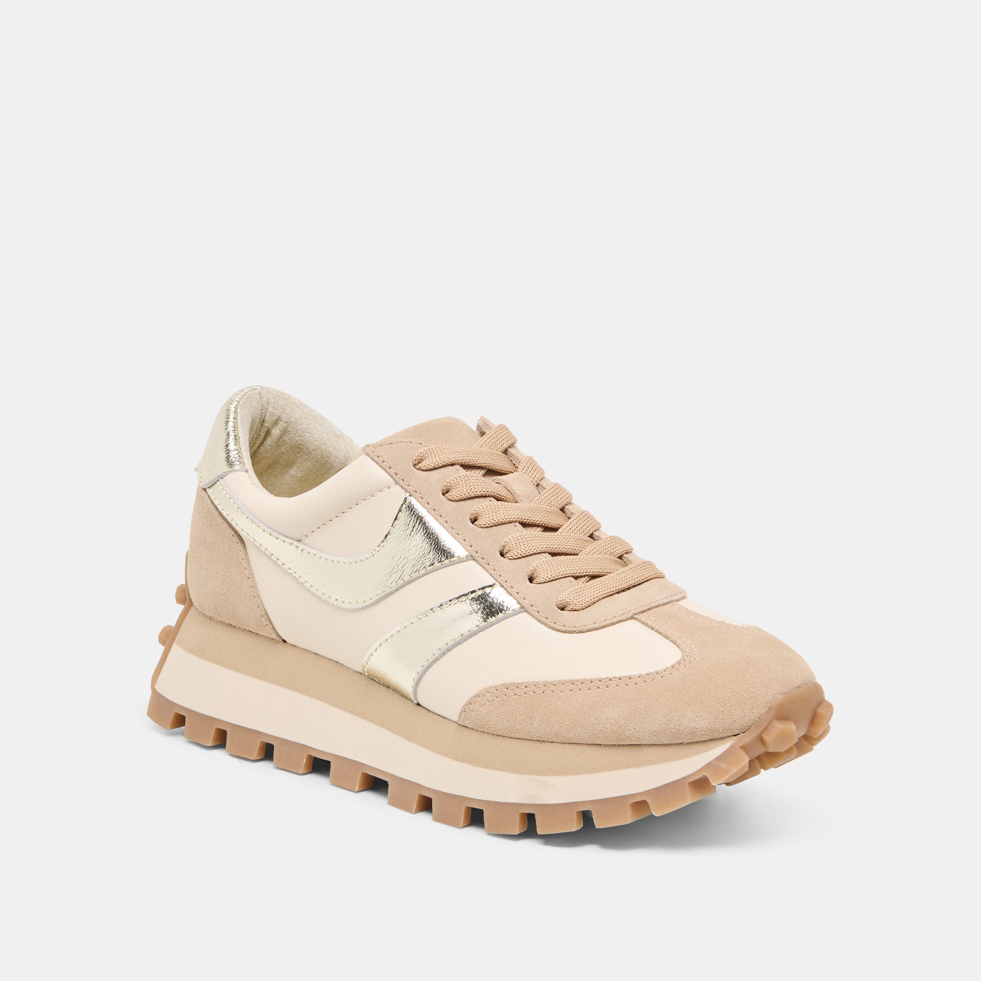 TRESA SNEAKERS WHITE GOLD SUEDE - Image 2