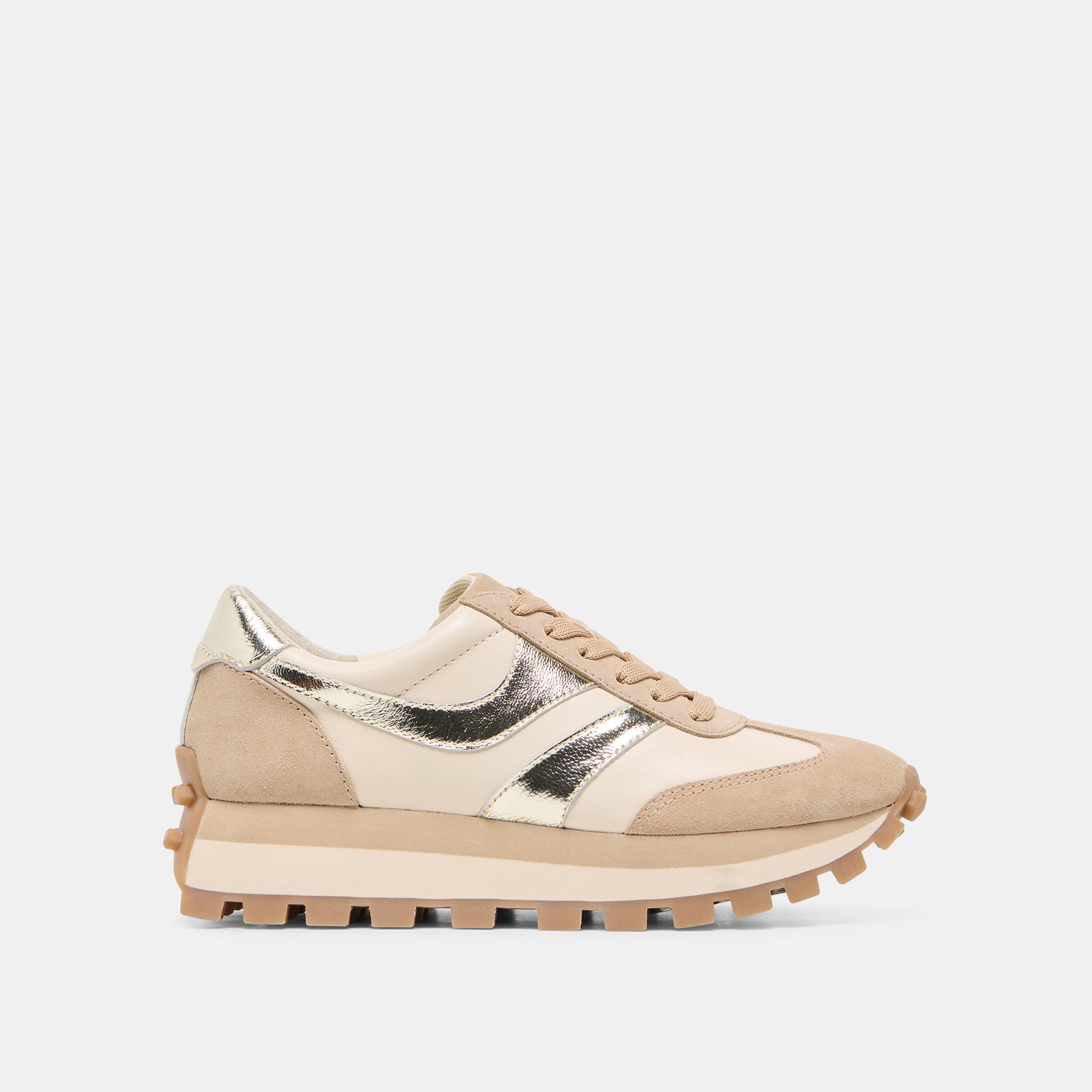 TRESA SNEAKERS WHITE GOLD SUEDE