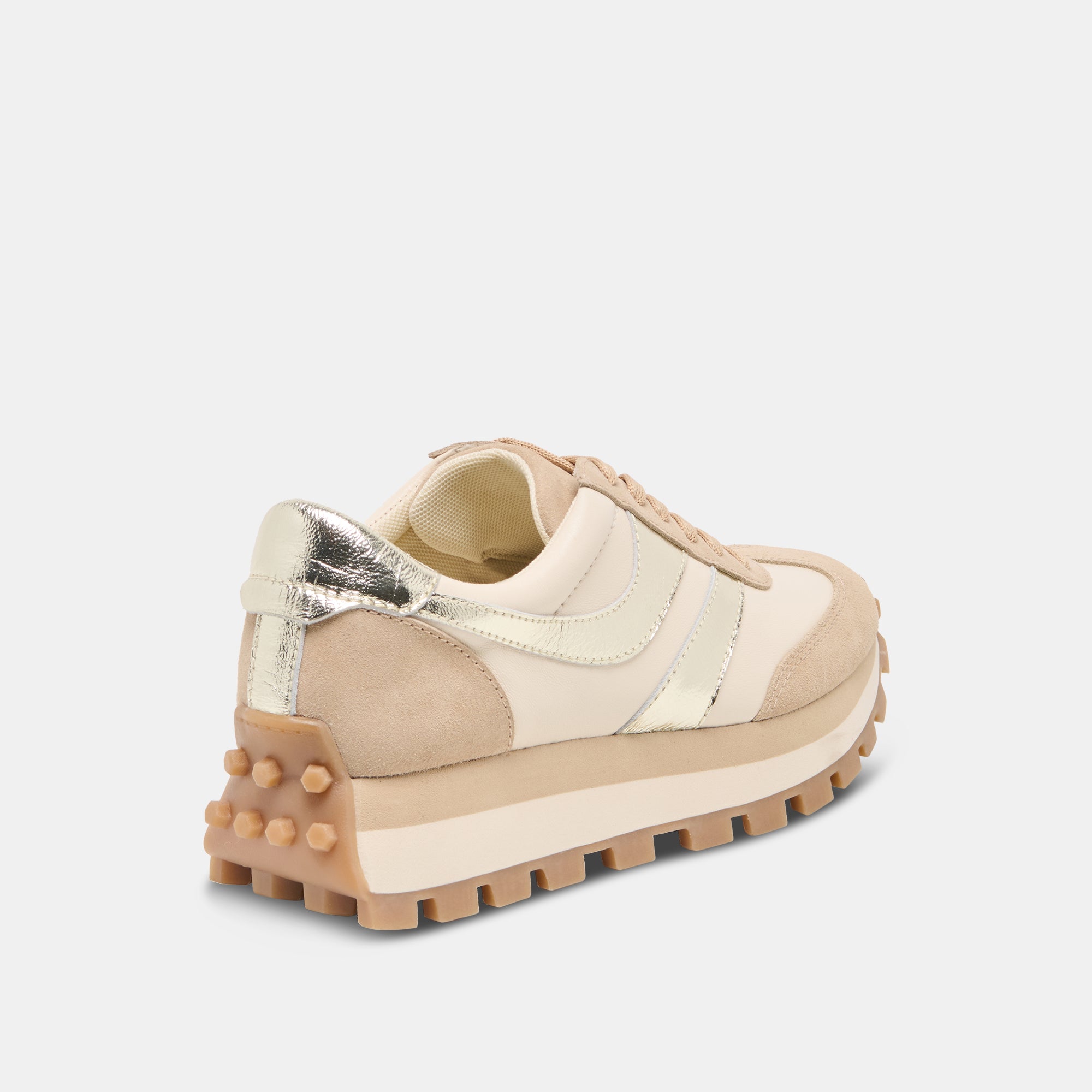 TRESA SNEAKERS WHITE GOLD SUEDE - Image 3