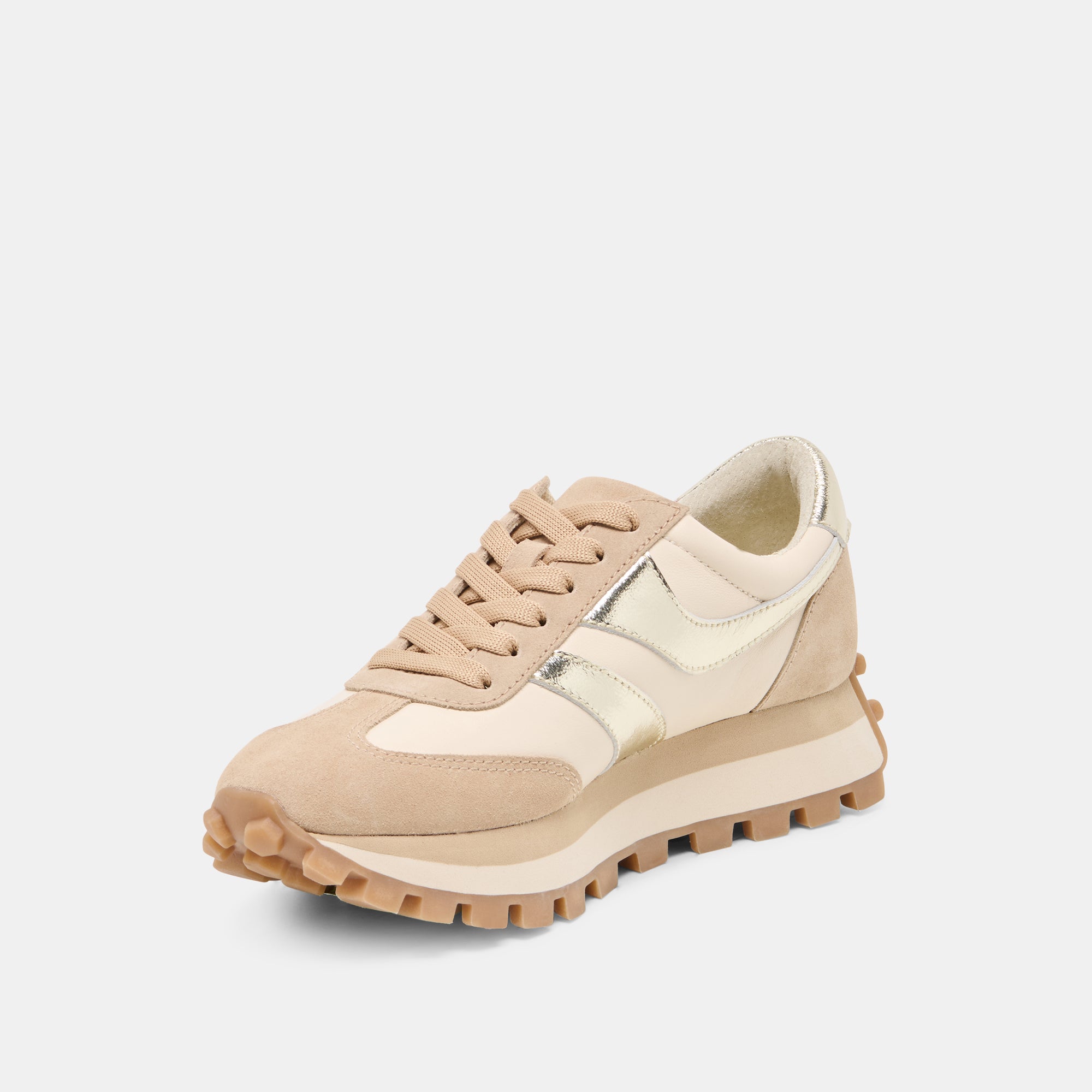 TRESA SNEAKERS WHITE GOLD SUEDE - Image 4