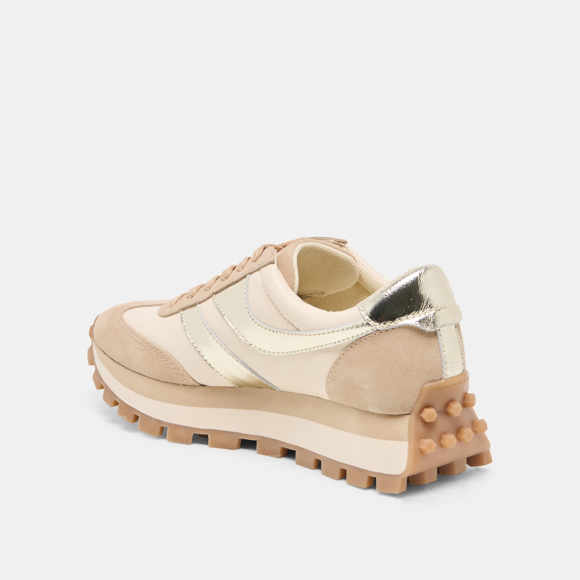 TRESA SNEAKERS WHITE GOLD SUEDE - Image 5
