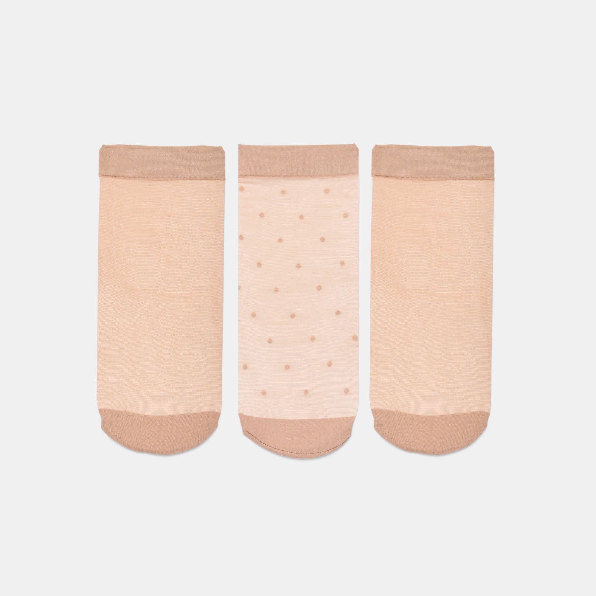 3 PACK DITSY DOT SHEER ANKLET SOCKS BLUSH