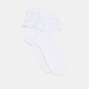 WHIMSY LACE ANKLET SOCKS WHITE