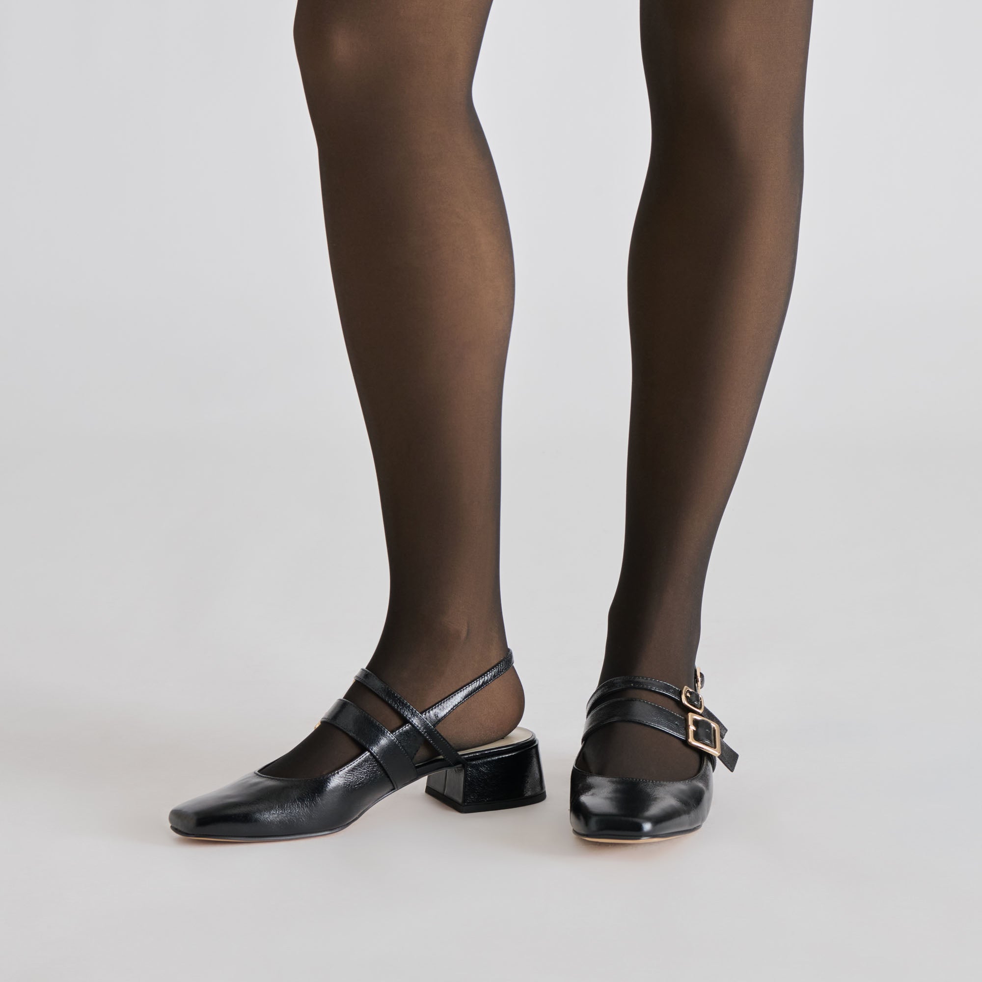 SHEER ILLUSION THERMAL TIGHTS BLACK - Image 2