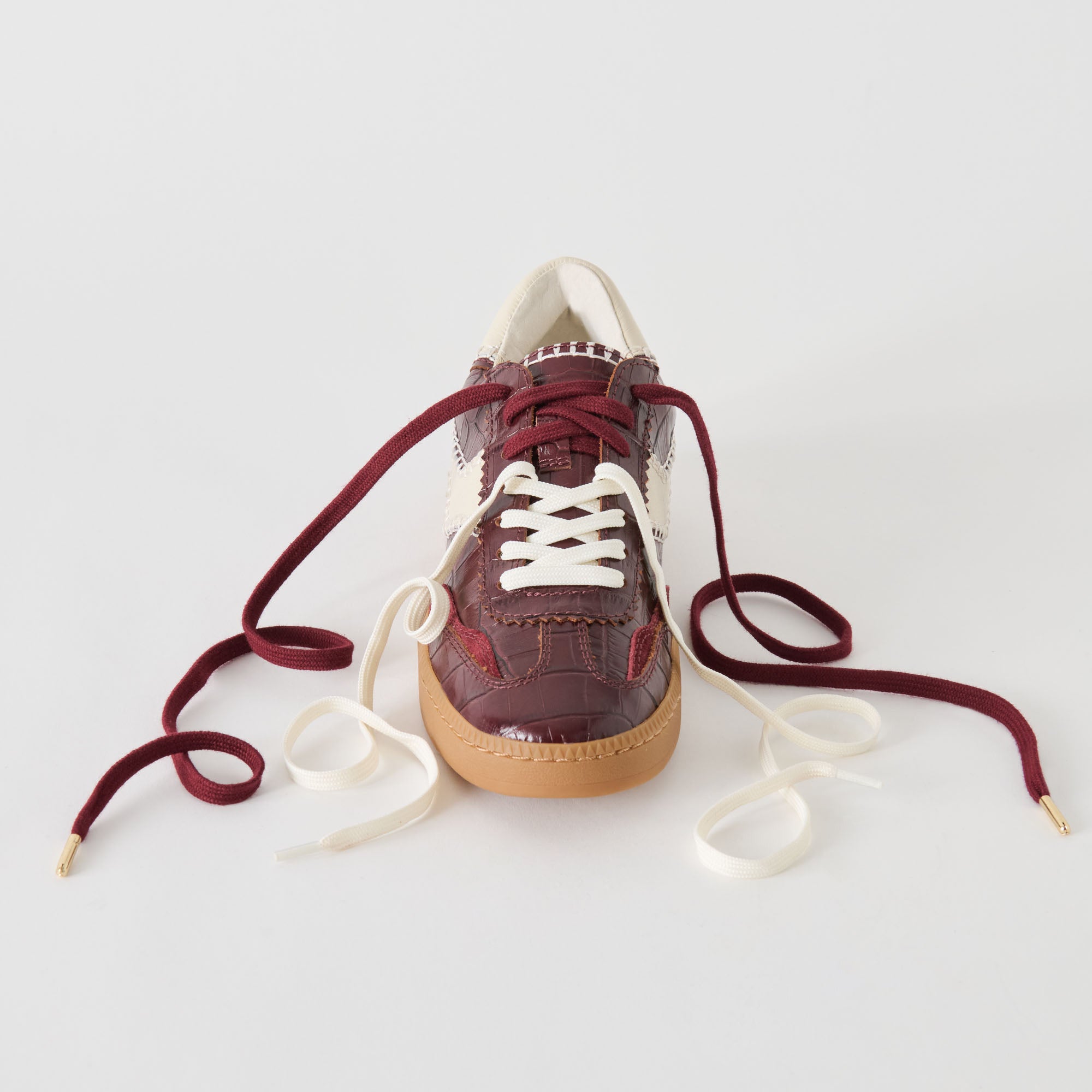 NOTICE STITCH SNEAKERS OXBLOOD CROCO EMBOSSED LEATHER - Image 9
