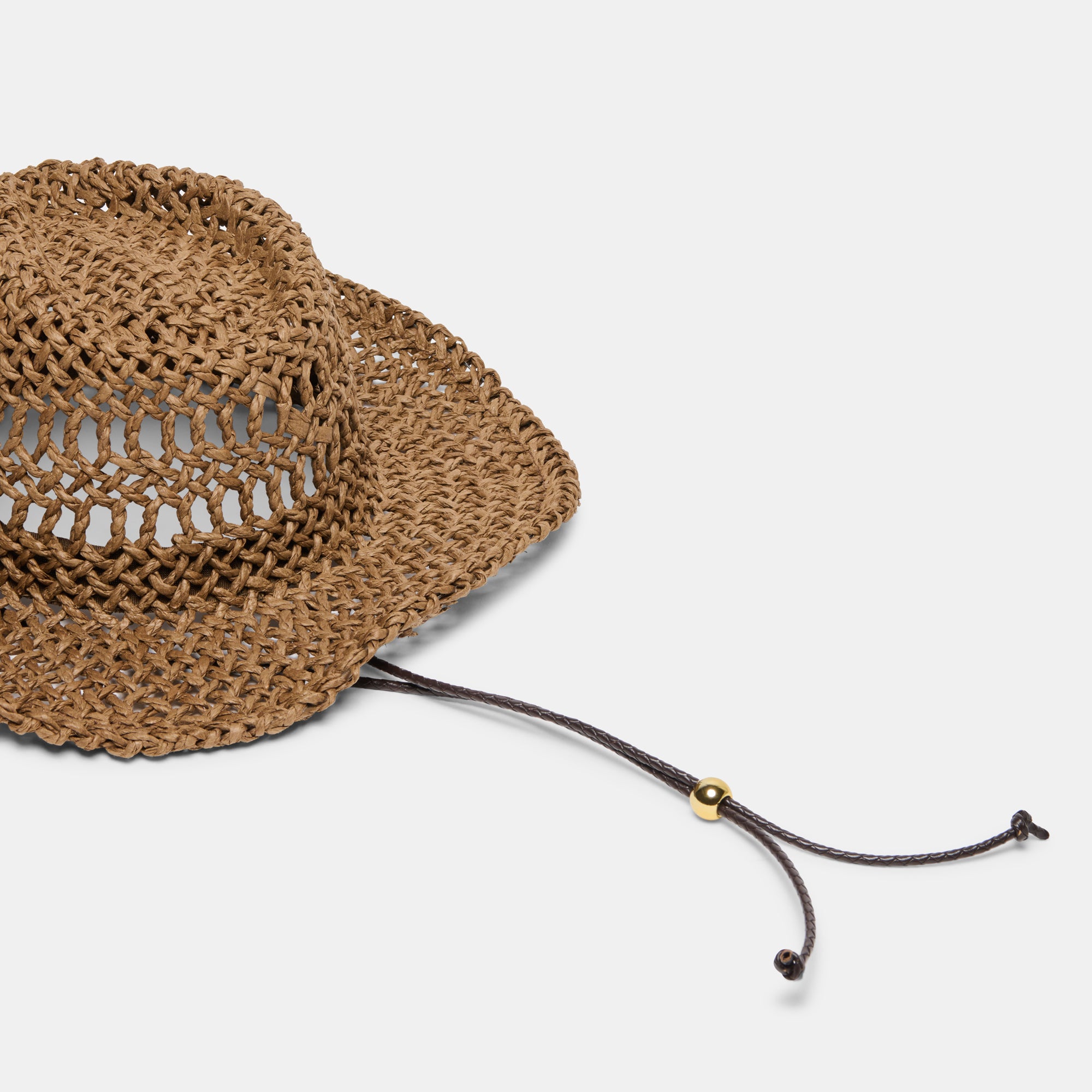 THICK WEAVE COWBOY HAT DARK BROWN - Image 5