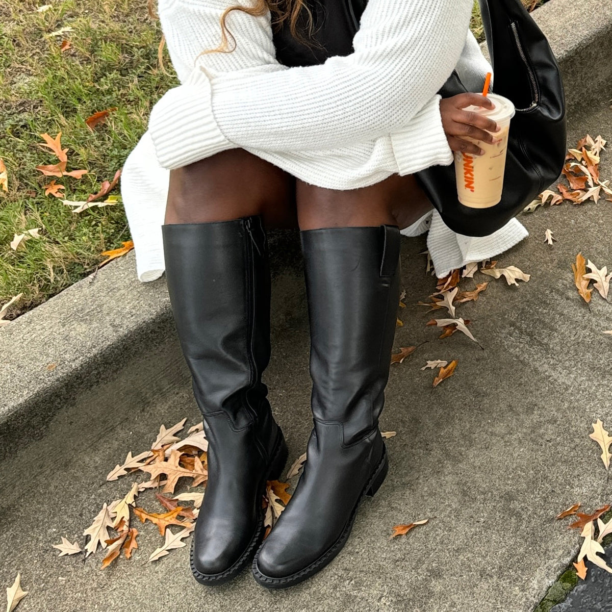 GLORY H2O WIDE CALF BOOTS BLACK LEATHER - Image 7