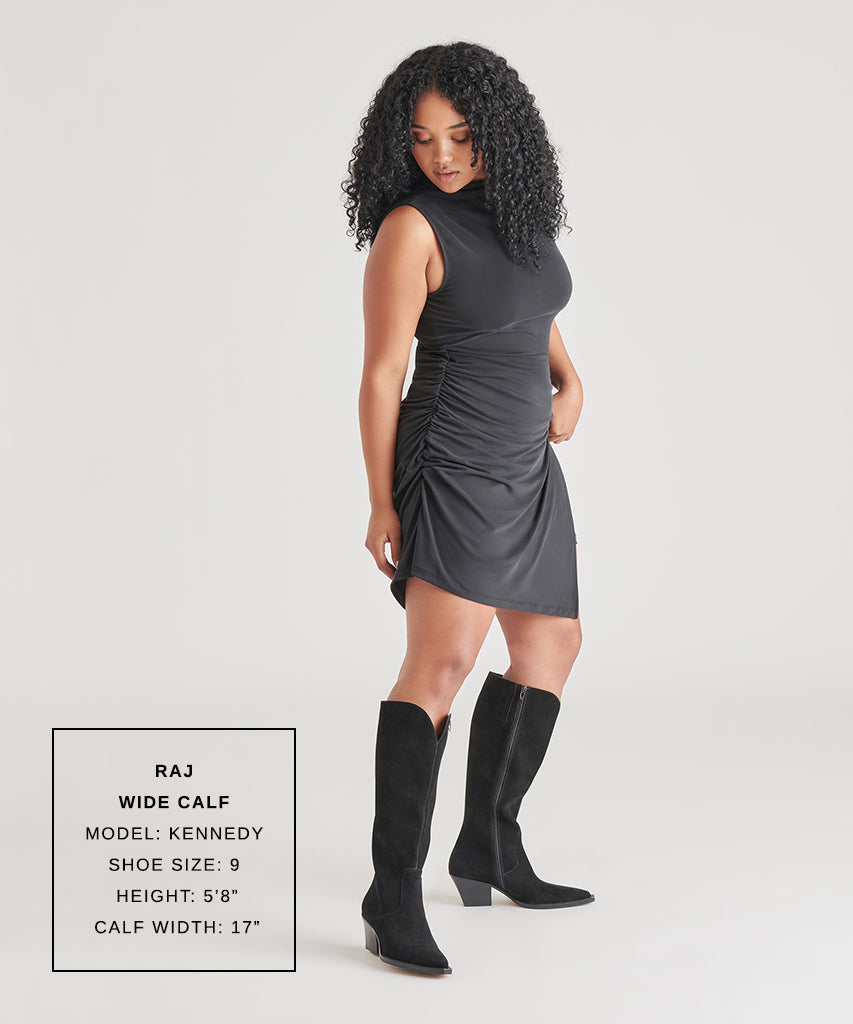 RAJ WIDE CALF BOOTS ONYX SUEDE - Image 5
