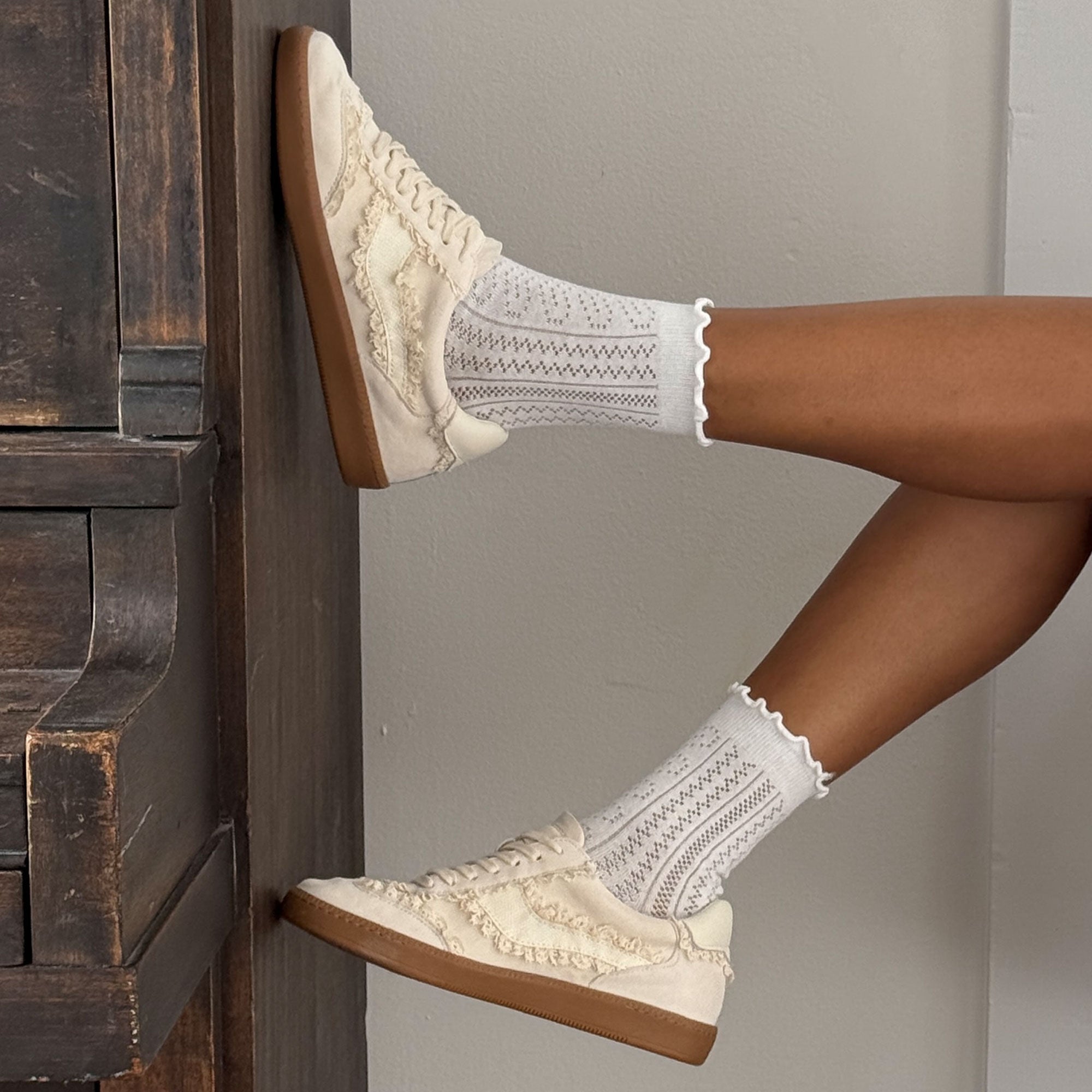POINTELLE SOCKS WHITE - Image 4