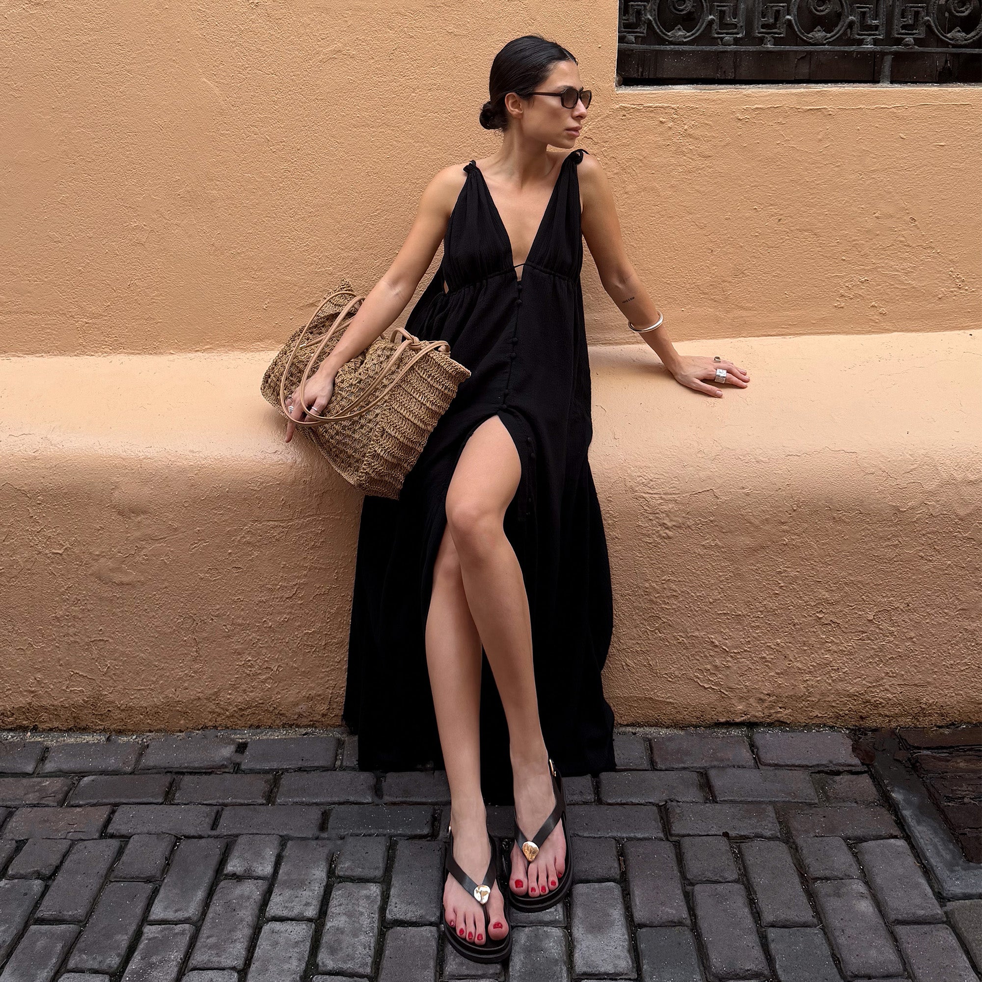 JONY SANDALS BLACK LEATHER - Image 2